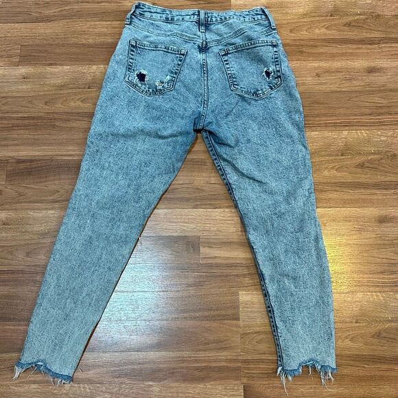 Forever 21 Los Angeles Distressed Skinny Jeans Acid Wash| Women Size 28 - Picture 9 of 13